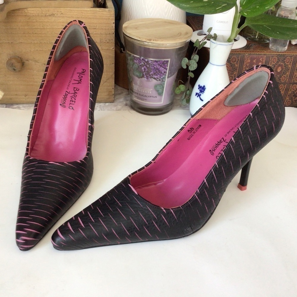 Paloma Barcelo Black Pink Heels - Picture 3 of 10